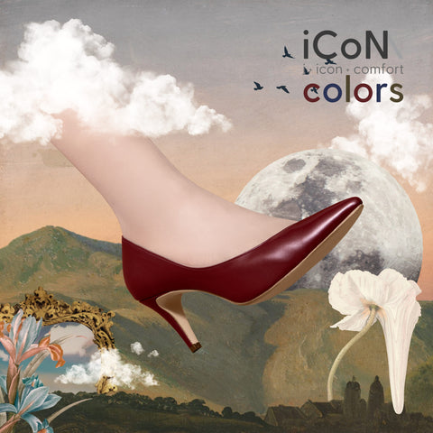 2024AW：iCoN COLORS：ポインテッドトゥ スムース パンプス（C76533）ワイン/mamian（マミアン）