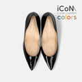15%OFF：2025SS：iCoN COLORS：ポインテッドトゥ エナメル パンプス（C76531）ブラックE/mamian（マミアン）