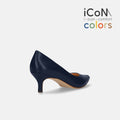 ラストワン15%OFF：2025SS：iCoN COLORS：ポインテッドトゥ スムース パンプス（C57173）ネイビー/mamian（マミアン）