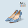 iCoN COLORS：ポインテッドトゥ エナメル パンプス（C76531）スカイブルー/mamian（マミアン）