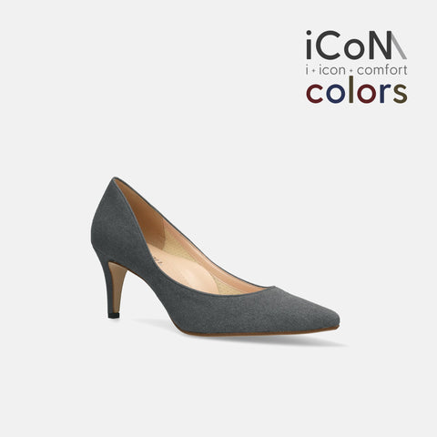 30%OFF：iCoN COLORS：ポインテッドトゥ スエード パンプス（C76532）チャコールS/mamian（マミアン）