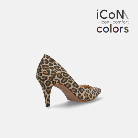 20%OFF：2025AW：iCoN COLORS：ポインテッドトゥ スエード パンプス（C76532）レオパードS/mamian（マミアン）