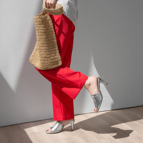 予約：2026SS：シンプル スタイル ミュール（733）シルバー/mamian（マミアン）