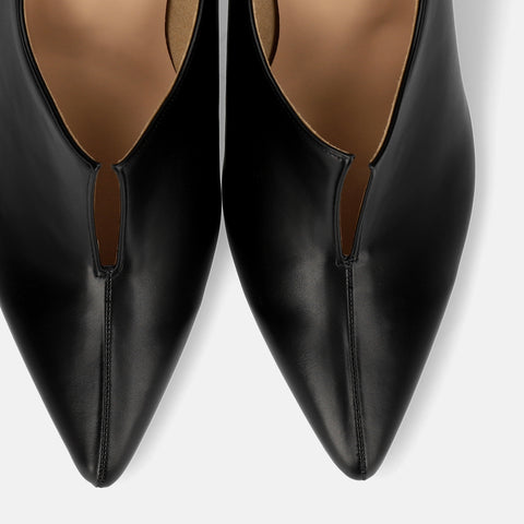 予約：2025AW：フロント スリット ブーティ（7235）ブラック/mamian（マミアン）