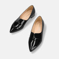 2025SSBI：ポインテッドトゥ フラット 切替ドレスシューズ（154）ブラックE/mamian（マミアン）