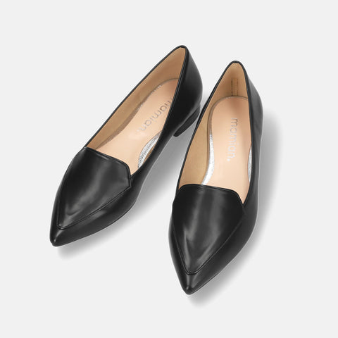 2025AWBI：甲深デザイン フラットシューズ（4767）ブラック/mamian（マミアン）