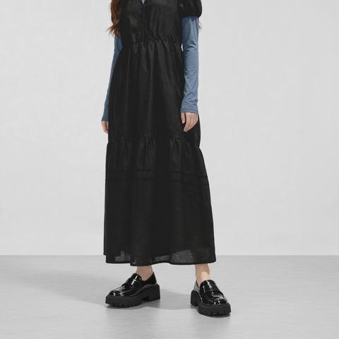 予約：トラックソール ローファー（m100014）ブラックG/mamian（マミアン）