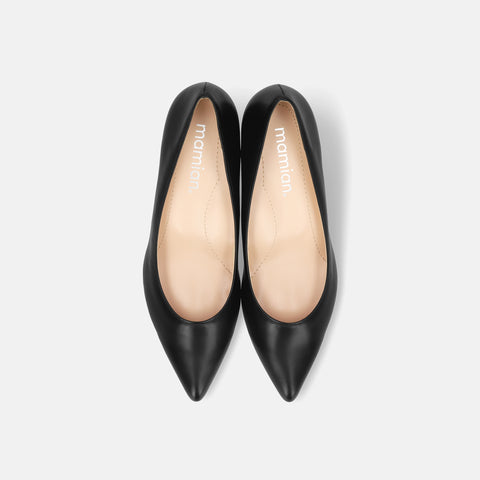 2025AW：iCoN COLORS：ポインテッドトゥ スムース パンプス（C57173）ブラック/mamian（マミアン）