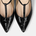 2025AW：Tストラップ パンプス 5cmヒール（m55201）ブラックCR/mamian（マミアン）