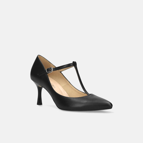 15% OFF: 2024SS: T-strap pumps with 7cm heel (m72003) Black