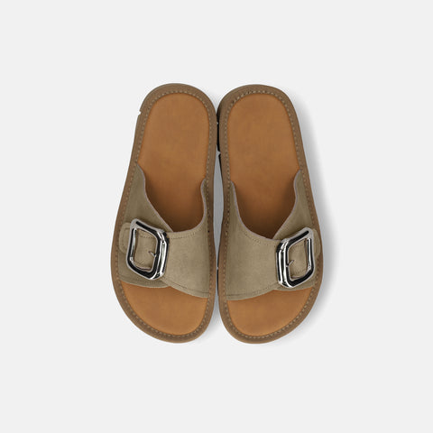 40%OFF：シルバーバックル 厚底 サンダル（cs05）カーキS/mamian セレクトアイテム（マミアン）