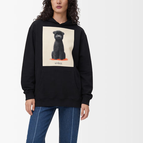 予約：urday【dog】アートワークスウェットプルパーカ（u-a-spk-0001-07）ブラック