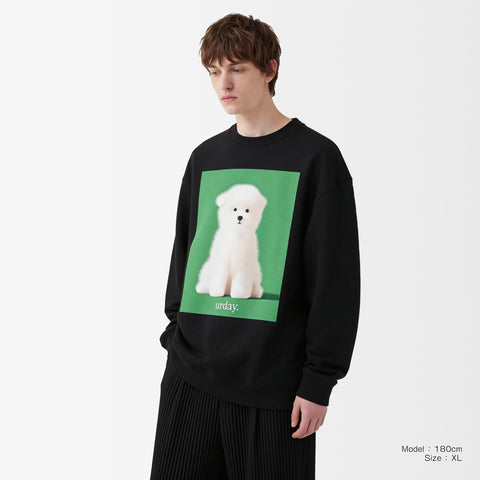 予約：urday【dog】アートワークスウェットシャツ（u-a-sw-0001-08）ブラック/urday（マミアン）