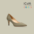 50%OFF：iCoN COLORS：ポインテッドトゥ リネン パンプス（C76535）SカーキL/mamian（マミアン）