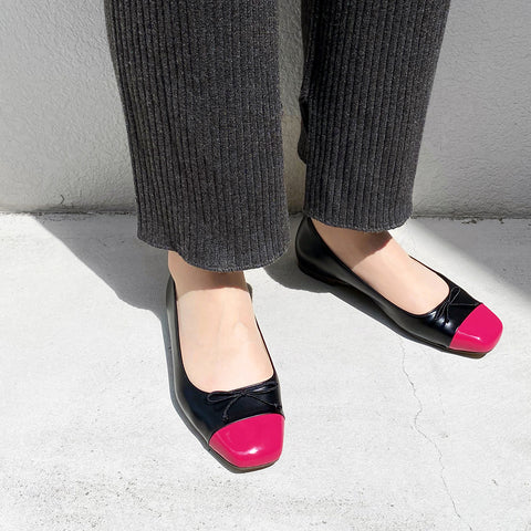 50%OFF：AWBI：スクエアトゥ バレエシューズ（3356）ピンクE/C/mamian（マミアン）