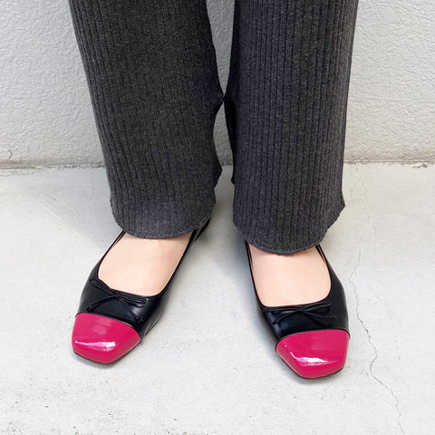 50%OFF：AWBI：スクエアトゥ バレエシューズ（3356）ピンクE/C/mamian（マミアン）