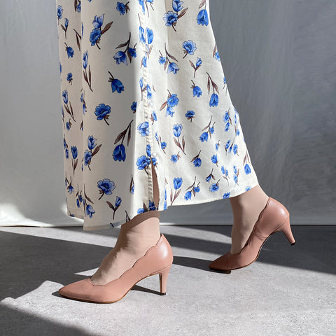 15%OFF：フラワーカット パンプス（m72005）ココアベージュ/mamian（マミアン）