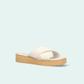 限定特価3,490円：【ユニセックス】厚底 プラットフォーム クロス サンダル（m10bn07）アイボリー/mamian（マミアン）
